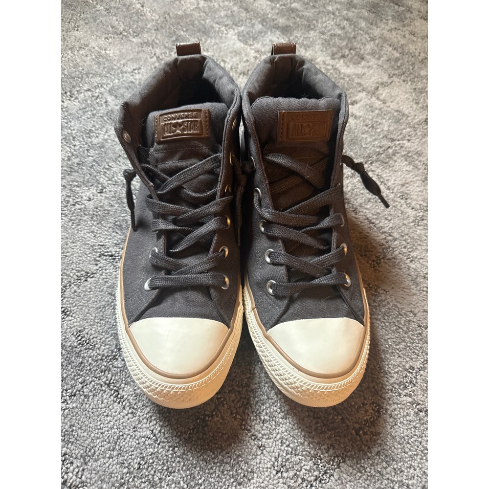 Converse Chuck Taylor All Star High Street Gray Canvas Mid Top Sneakers Mens